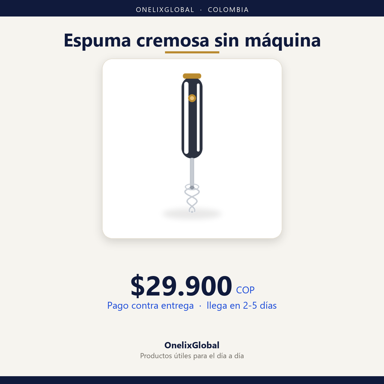 Espumador de leche eléctrico portátil por $29.900 COP, pago contra entrega